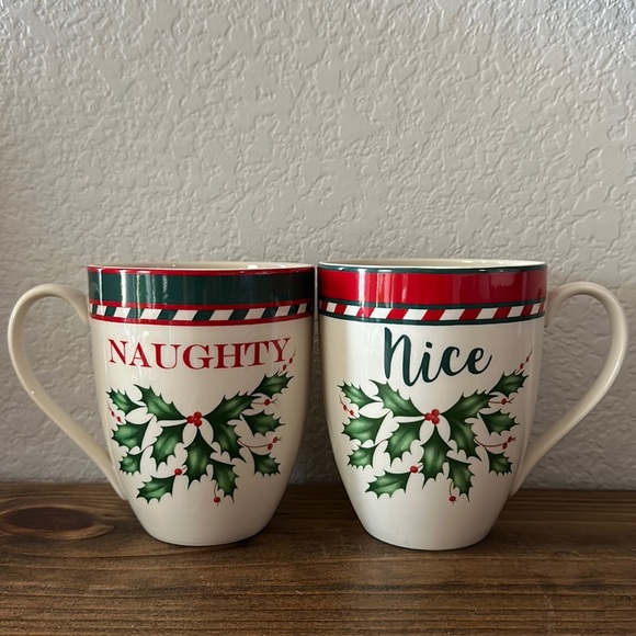 Lenox Naughty And Nice Mugs, Set Of 2 - Picture 1 of 3